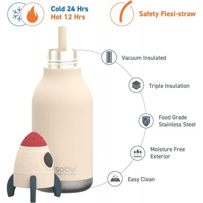 Asobu Μπουκάλι Παιδικό Παγούρι Θερμός Σιλικόνης με Καλαμάκι Non Spill 475ml Bestie Διαστημόπλοιο (05609) Asobu Μπουκάλι Παιδικό Παγούρι Θερμός Σιλικόνης με Καλαμάκι Non Spill 475ml Bestie Διαστημόπλοιο (05609)