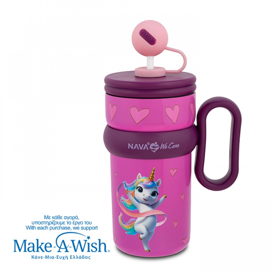 Nava Θερμός tumbler παιδικό ανοξείδωτο με πλαστικό καλαμάκι "We Care", Pink Unicorn 540ml (10-016-134) Nava Θερμός tumbler παιδικό ανοξείδωτο με πλαστικό καλαμάκι "We Care", Pink Unicorn 540ml (10-016-134)