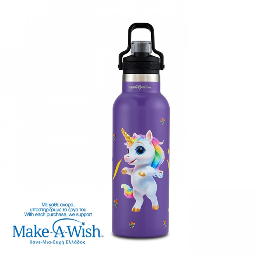 Nava Θερμός μπουκάλι ανοξείδωτο "We Care" Purple Unicorn 500ml (10-016-140) Nava Θερμός μπουκάλι ανοξείδωτο "We Care" Purple Unicorn 500ml (10-016-140)