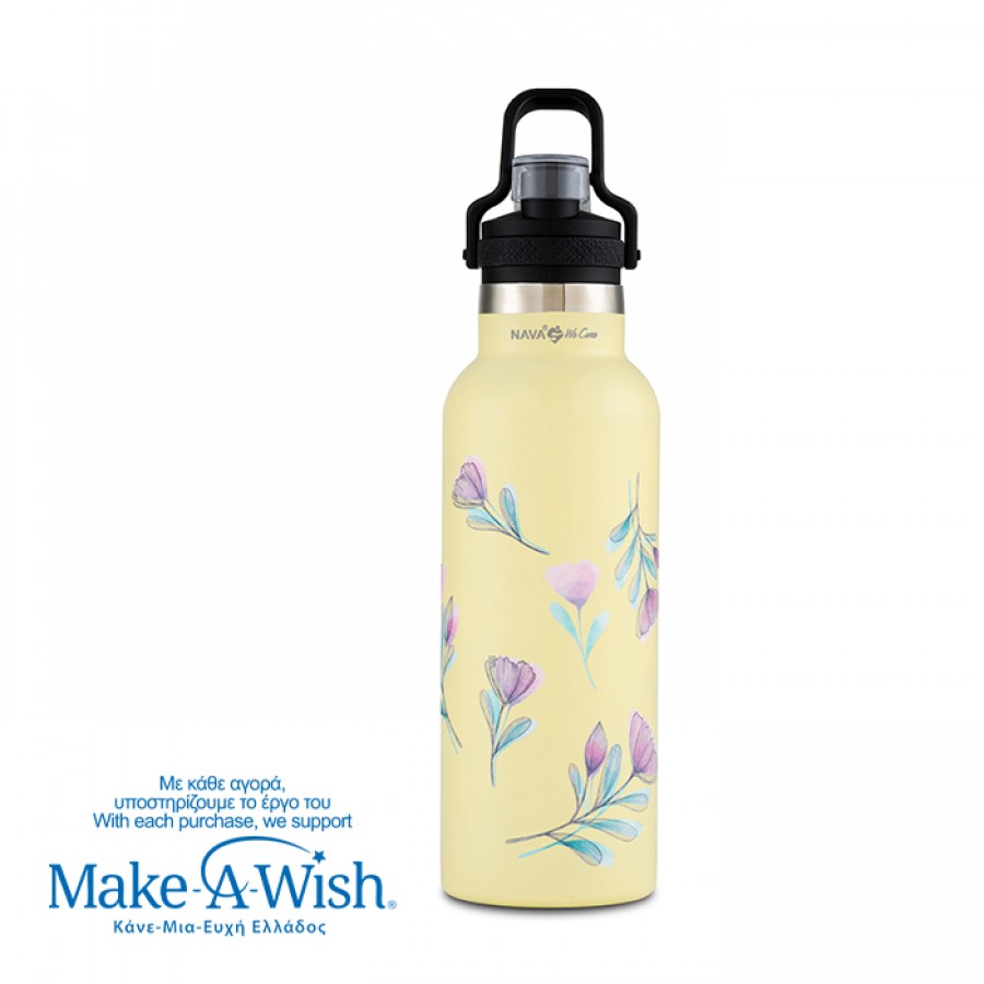 Nava Θερμός μπουκάλι ανοξείδωτο "We Care" Cream Floral (10-016-172) Nava Θερμός μπουκάλι ανοξείδωτο "We Care" Cream Floral (10-016-172)