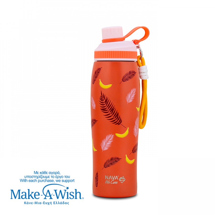 Θερμός μπουκάλι ανοξείδωτο με στόμιο "We Care", Palm Banana 650ml (10-110-072)