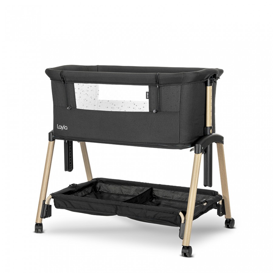 Lorelli Bertoni  Λίκνο Layla 2 Σε 1 που μετατρέπεται σε Παρκοκρέβατο Black (10080742601)