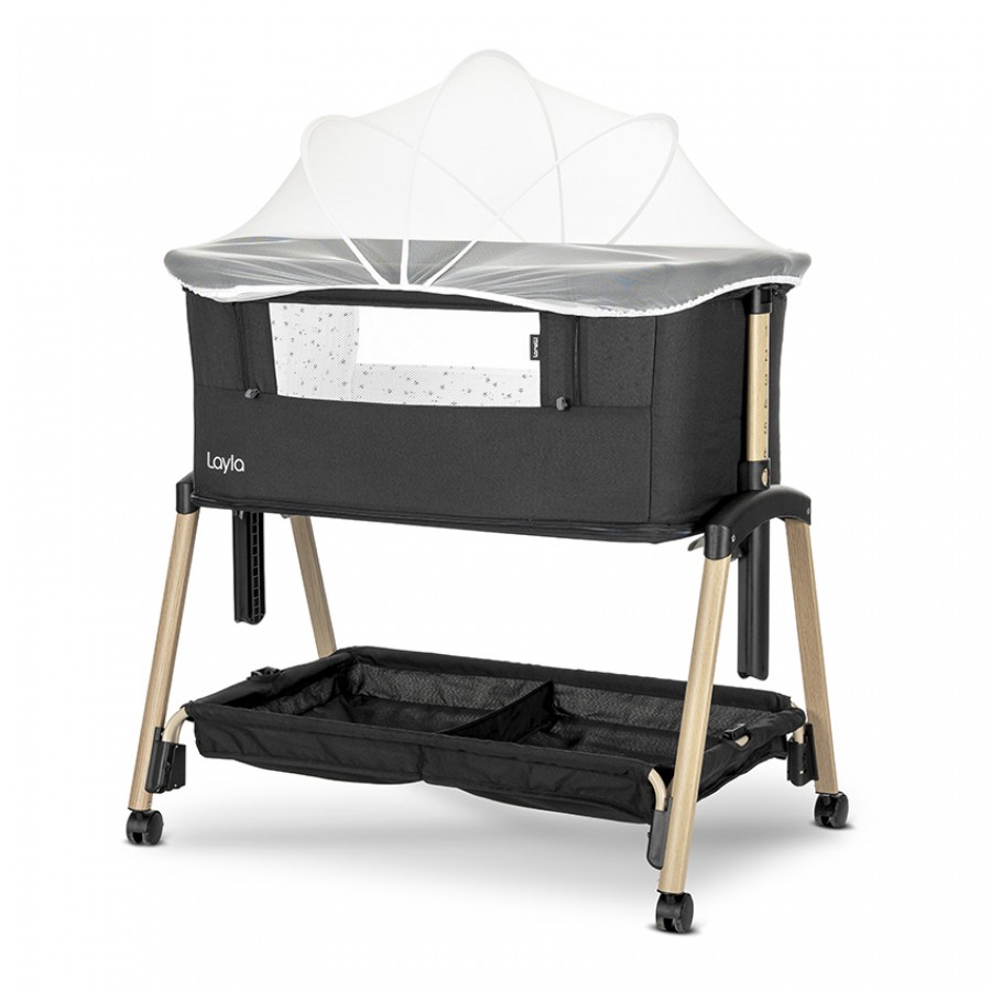 Lorelli Bertoni  Λίκνο Layla 2 Σε 1 που μετατρέπεται σε Παρκοκρέβατο Black (10080742601)