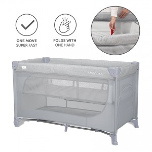 Lorelli Παρκοκρέβατο Moon Hug 2 επιπέδων One Touch Grey (10080782604)