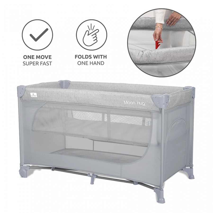Lorelli Παρκοκρέβατο Moon Hug 2 επιπέδων One Touch Grey (10080782604) Lorelli Παρκοκρέβατο Moon Hug 2 επιπέδων One Touch Grey (10080782604)