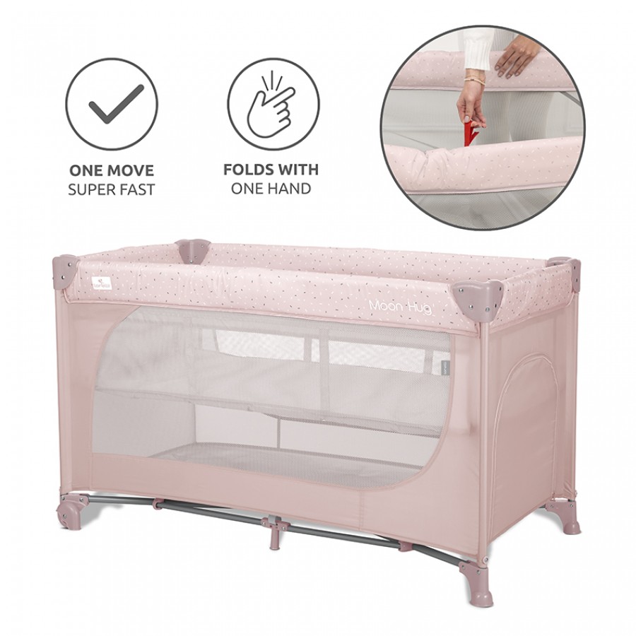 Lorelli Παρκοκρέβατο Moon Hug 2 επιπέδων One Touch Pink (10080782606) Lorelli Παρκοκρέβατο Moon Hug 2 επιπέδων One Touch Pink (10080782606)