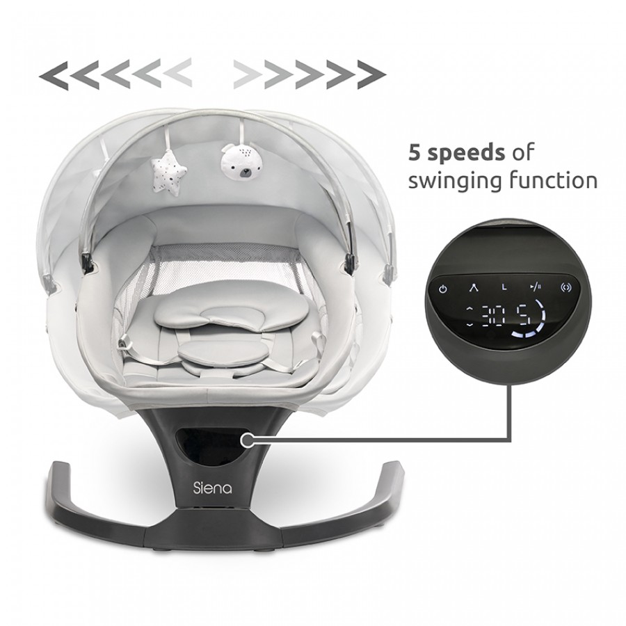 Cangaroo  Ηλεκτρική Ρηλάξ-Κούνια Siena Graphite (10090110002) Cangaroo  Ηλεκτρική Ρηλάξ-Κούνια Siena Graphite (10090110002)