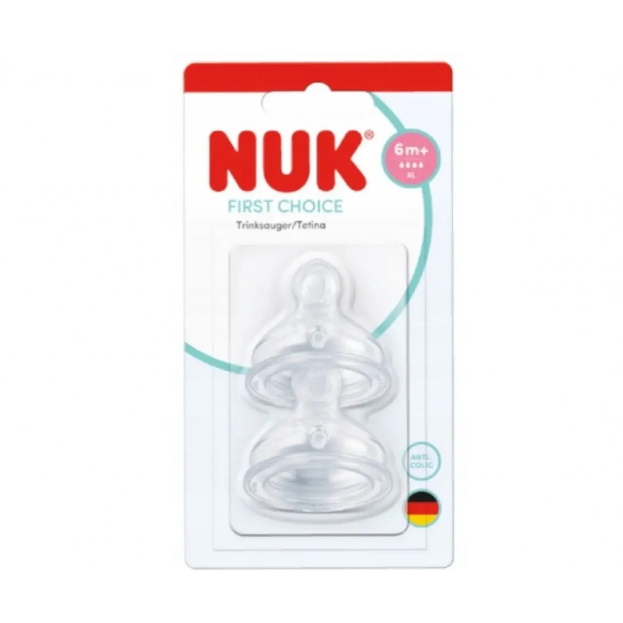 Nuk Θηλή First Choice Σιλικόνης 6+m XL 2Τμχ. (10124054) Nuk Θηλή First Choice Σιλικόνης 6+m XL 2Τμχ. (10124054)