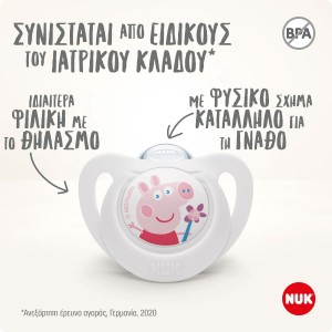 Nuk Ορθοδοντικές Πιπίλες Σιλικόνης 2τεμ με θήκη για 18-36 μηνών Peppa Pig (10177219) Nuk Ορθοδοντικές Πιπίλες Σιλικόνης 2τεμ με θήκη για 18-36 μηνών Peppa Pig (10177219)