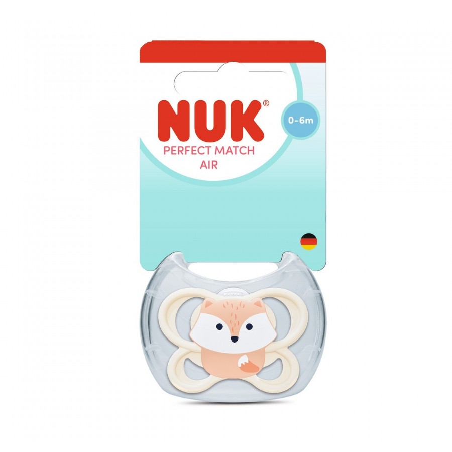 NUK Perfect Match Air Πιπίλα Σιλικόνης 0-6m Beige Fox (10175347) NUK Perfect Match Air Πιπίλα Σιλικόνης 0-6m Beige Fox (10175347)