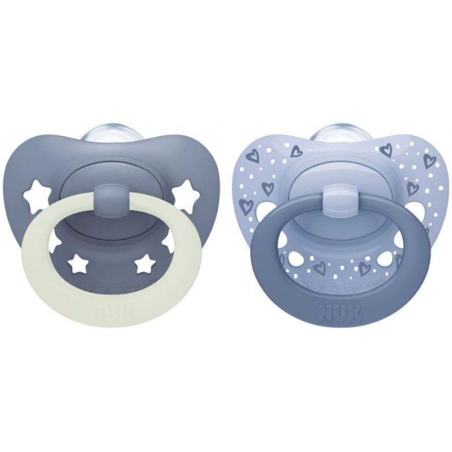 Nuk First Choice Classic Ορθοδοντικές Πιπίλες Σιλικόνης Νυκτός με Θήκη Μπλε για 0-6 μηνών 2τμχ (10175396) Nuk First Choice Classic Ορθοδοντικές Πιπίλες Σιλικόνης Νυκτός με Θήκη Μπλε για 0-6 μηνών 2τμχ (10175396)