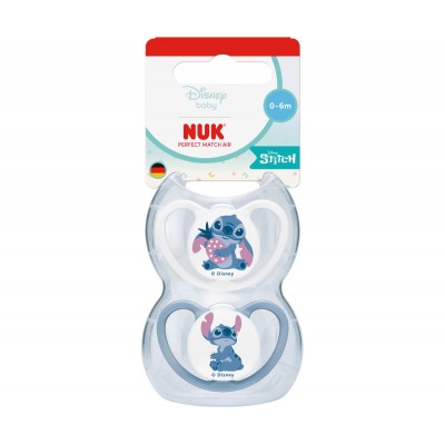 Nuk Πιπίλα Σιλικόνης με Θήκη 2τεμ. Perfect Match Air 0-6 μηνών Stitch (10175433) Nuk Πιπίλα Σιλικόνης με Θήκη 2τεμ. Perfect Match Air 0-6 μηνών Stitch (10175433)