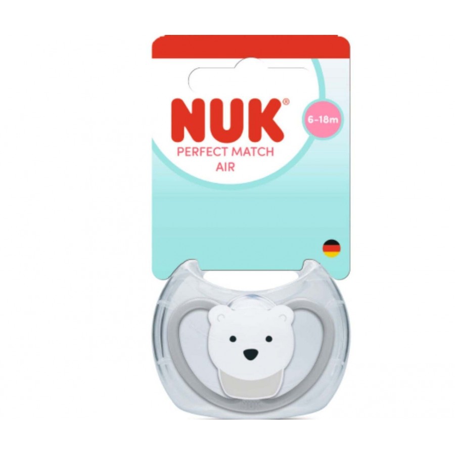 NUK Perfect Match AIR Πιπίλα Σιλικόνης 6-18m, Polar Bear (10176341)