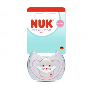 NUK Perfect Match AIR Πιπίλα Σιλικόνης 6-18m, Pink Cat (10176342) NUK Perfect Match AIR Πιπίλα Σιλικόνης 6-18m, Pink Cat (10176342)
