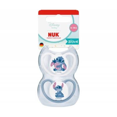 Nuk Πιπίλα Σιλικόνης με Θήκη 2τεμ. Perfect Match Air 6-18 μηνών Stitch (10176418) Nuk Πιπίλα Σιλικόνης με Θήκη 2τεμ. Perfect Match Air 6-18 μηνών Stitch (10176418)