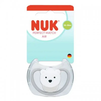 NUK Perfect Match AIR Πιπίλα Σιλικόνης 18-36m, Polar Bear (10177225) NUK Perfect Match AIR Πιπίλα Σιλικόνης 18-36m, Polar Bear (10177225)