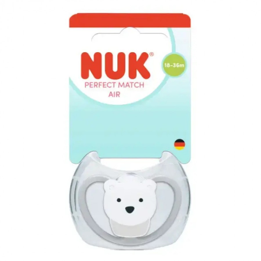 NUK Perfect Match AIR Πιπίλα Σιλικόνης 18-36m, Polar Bear (10177225) NUK Perfect Match AIR Πιπίλα Σιλικόνης 18-36m, Polar Bear (10177225)
