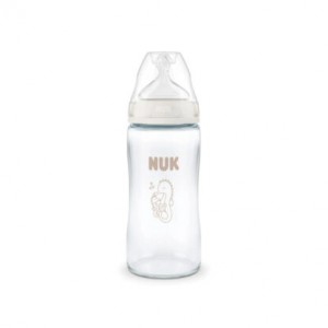 Nuk First Choice Γυάλινο Μπιμπερό 3+m, Seahorse 240ml (10212058)