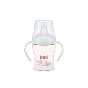 Nuk Perfect Match Night Εκπαιδευτικό Μπιμπερό με Στόμιο Σιλικόνης & 2 Λαβές 6+m, Bunny 150ml (10215387)