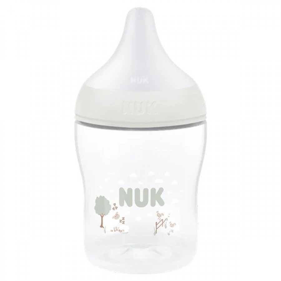 Nuk Μπιμπερό Πλαστικό 150ml Perfect Match με μαλακή θηλή σιλικόνης 0m+ Προβατάκια (10215409)