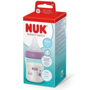 Nuk Μπιμπερό Πλαστικό 150ml Perfect Match με μαλακή θηλή σιλικόνης 0m+ Μωβ Ιπποπόταμος (10215410) Nuk Μπιμπερό Πλαστικό 150ml Perfect Match με μαλακή θηλή σιλικόνης 0m+ Μωβ Ιπποπόταμος (10215410)