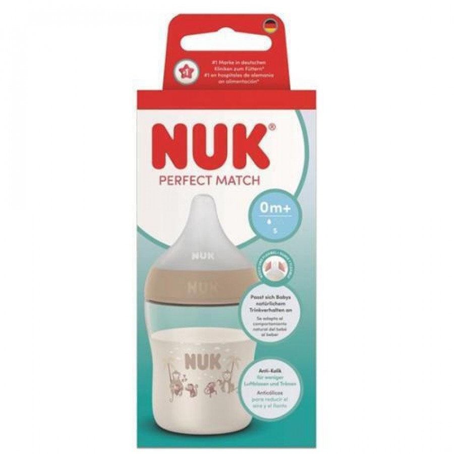 Nuk Μπιμπερό Πλαστικό 150ml Perfect Match με μαλακή θηλή σιλικόνης 0m+ Μαϊμουδάκια (10215411) Nuk Μπιμπερό Πλαστικό 150ml Perfect Match με μαλακή θηλή σιλικόνης 0m+ Μαϊμουδάκια (10215411)
