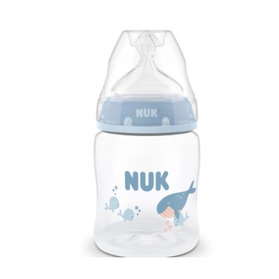 Nuk Πλαστικό Μπιμπερό First Choice Κατά των Κολικών με Θηλή Σιλικόνης για 0+ μηνών 150ml Whale (10215415)