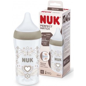Nuk Μπιμπερό Πλαστικό 260ml Perfect Match με μαλακή θηλή σιλικόνης 3m+ Heart (10216014) Nuk Μπιμπερό Πλαστικό 260ml Perfect Match με μαλακή θηλή σιλικόνης 3m+ Heart (10216014)