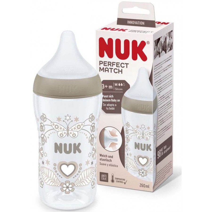 Nuk Μπιμπερό Πλαστικό 260ml Perfect Match με μαλακή θηλή σιλικόνης 3m+ Heart (10216014) Nuk Μπιμπερό Πλαστικό 260ml Perfect Match με μαλακή θηλή σιλικόνης 3m+ Heart (10216014)