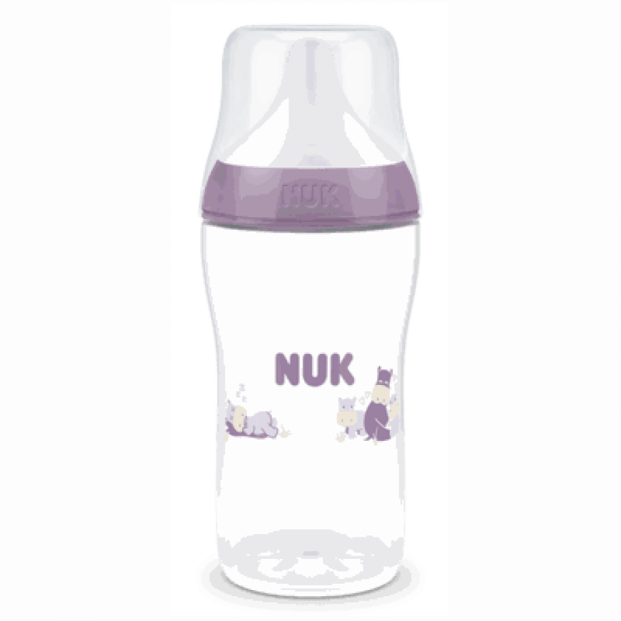 Nuk Μπιμπερό Πλαστικό 260ml Perfect Match με θηλή 3m+ Hippo (10216327)