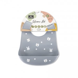 Lorelli Αδιάβροχη Σαλιάρα Σιλικόνης Natural Grey (10230670003)