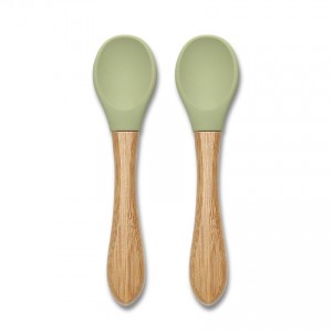 Lorelli Σετ Κουτάλια Σιλικόνης Με Μπαμπού 2Τμχ. Natural Fresh Green (10230680004)