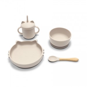 Lorelli Σετ Φαγητού από Σιλικόνη 4 τεμαχίων Beige (10230700005)