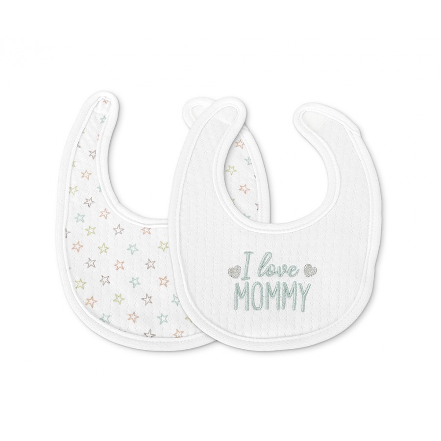 Lorelli Σαλιάρα Βρεφική Σετ 2τμχ. Velcro Unisex White (10260280001)