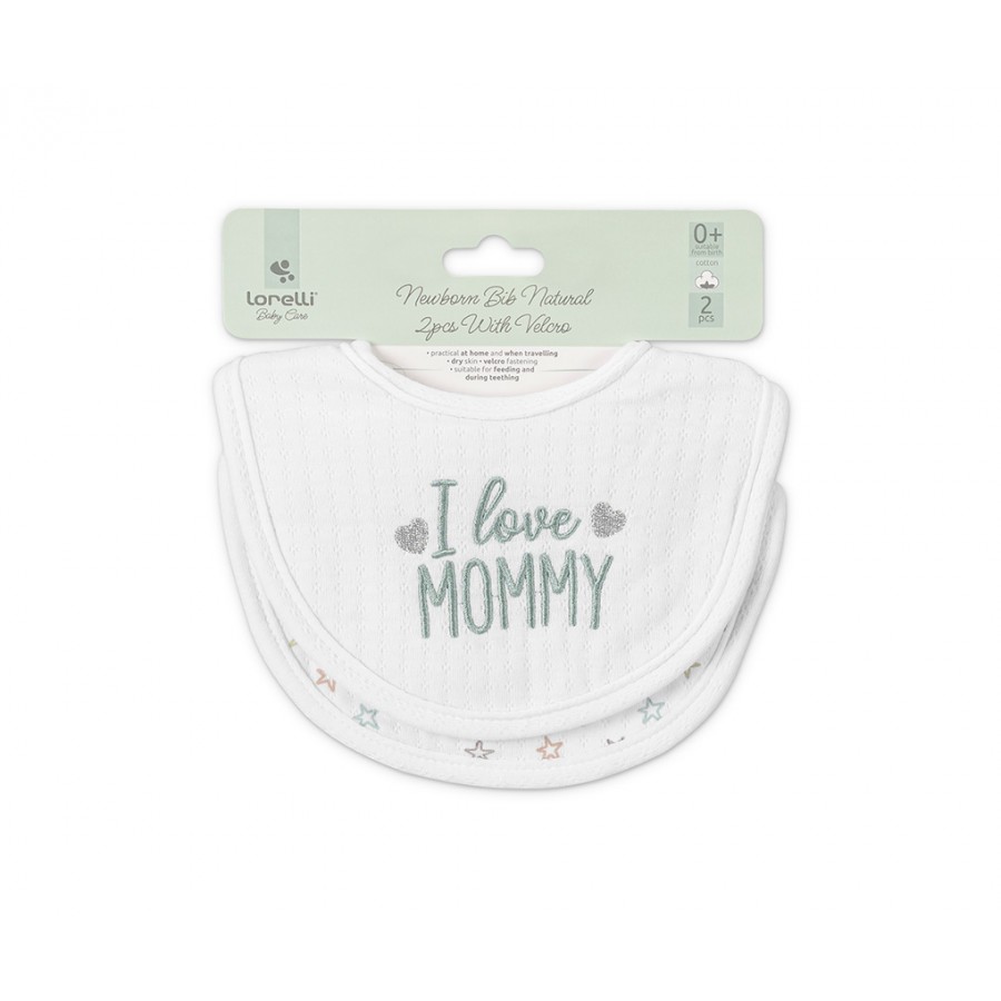 Lorelli Σαλιάρα Βρεφική Σετ 2τμχ. Velcro Unisex White (10260280001)