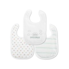 Lorelli Σαλιάρα Βρεφική Σετ 3τμχ. Velcro Unisex White (10260290001)