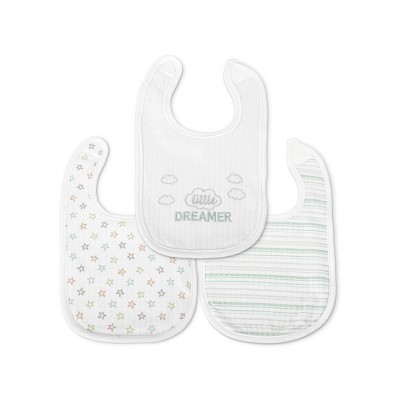 Lorelli Σαλιάρα Βρεφική Σετ 3τμχ. Velcro Unisex White (10260290001)