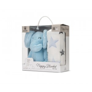 Lorelli Σετ Δώρου Κουβέρτα Αγκαλιάς 90/75cm Με Μπλε Ελέφαντα (10340182501) Lorelli Σετ Δώρου Κουβέρτα Αγκαλιάς 90/75cm Με Μπλε Ελέφαντα (10340182501)