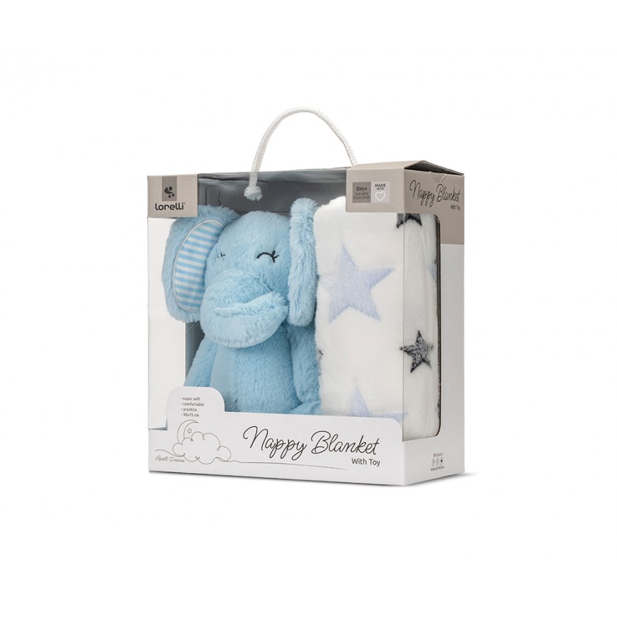 Lorelli Σετ Δώρου Κουβέρτα Αγκαλιάς 90/75cm Με Μπλε Ελέφαντα (10340182501) Lorelli Σετ Δώρου Κουβέρτα Αγκαλιάς 90/75cm Με Μπλε Ελέφαντα (10340182501)