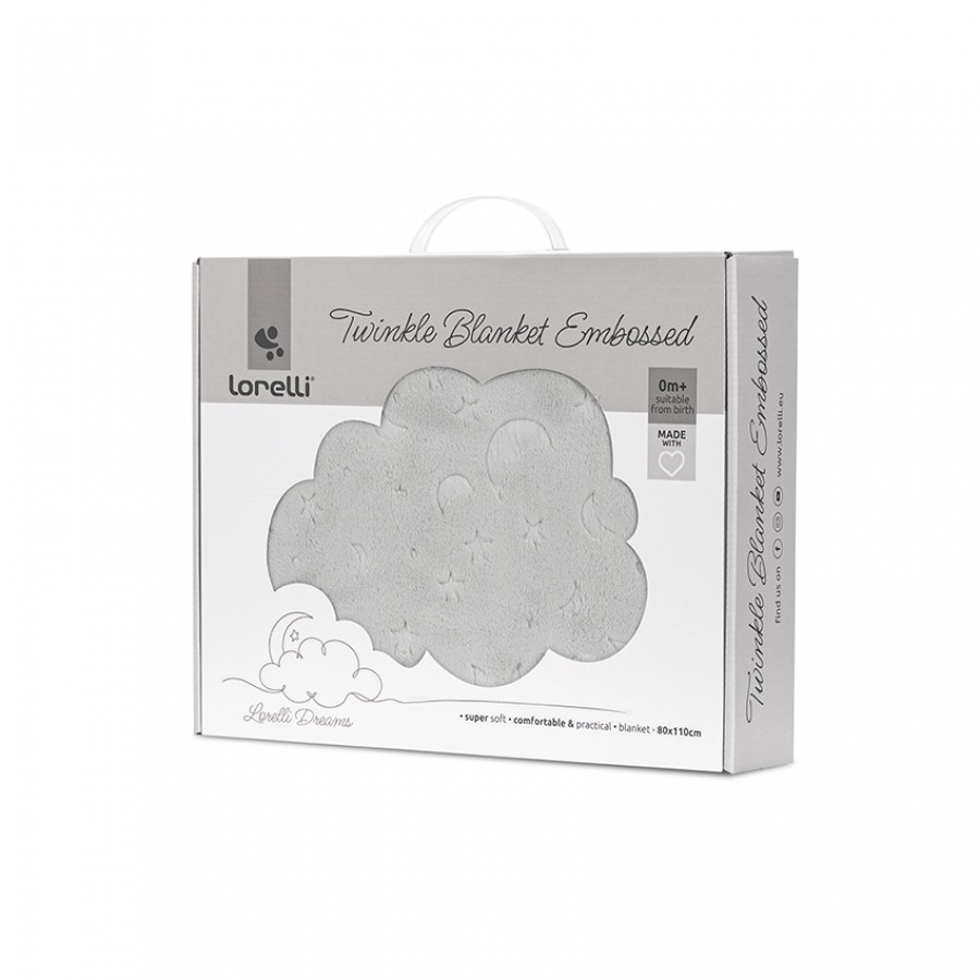 Lorelli Bertoni Twinkle Κουβέρτα Αγκαλιάς και Λίκνου με ανάγλυφο Γκρι (10340192503)