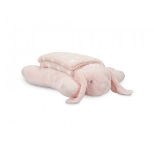 Lorelli Σετ Δώρου Κουβέρτα Αγκαλιάς 90/75cm Poffy Duo Με Μαξιλαράκι Peach Bunny (10340202502)