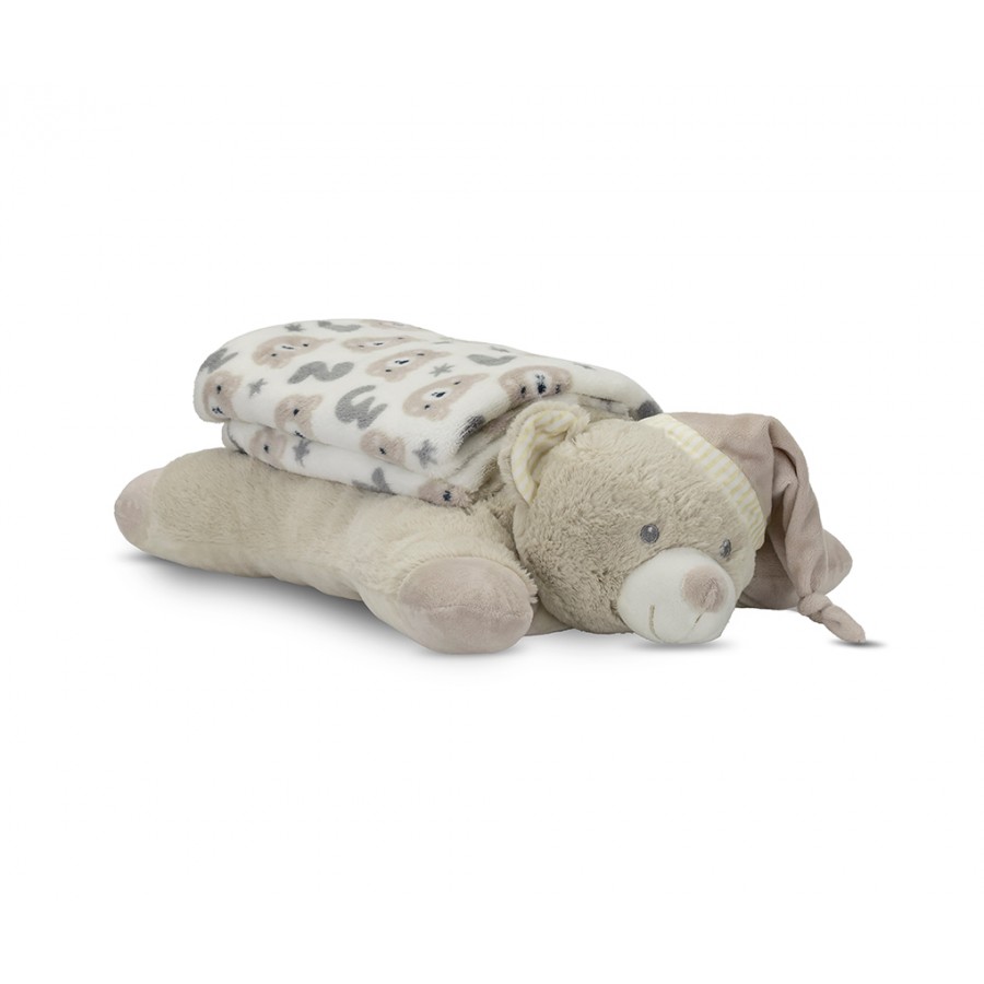 Lorelli Σετ Δώρου Κουβέρτα Αγκαλιάς 90/75cm Poffy Duo Με Μαξιλαράκι Beige Teddy Bear (10340202504) Lorelli Σετ Δώρου Κουβέρτα Αγκαλιάς 90/75cm Poffy Duo Με Μαξιλαράκι Beige Teddy Bear (10340202504)