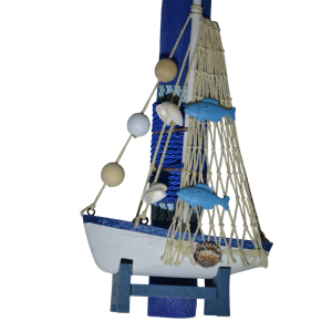 Χειροπoίητη Αρωματική Λαμπάδα Με Ξύλινο Διακοσμητικό Καραβάκι (2025032)