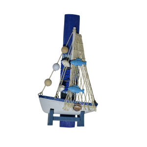 Χειροπoίητη Αρωματική Λαμπάδα Με Ξύλινο Διακοσμητικό Καραβάκι (2025032)