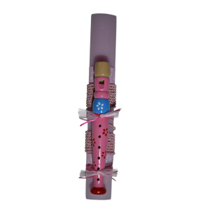 Χειροποίητη Αρωματική Λαμπάδα Με Ξύλινη Φλογέρα Ροζ (2025056)