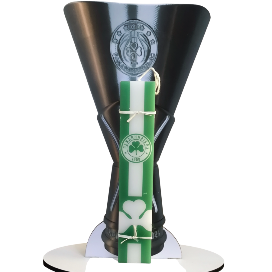 Χειροποίητη Αρωματική Λαμπάδα Με το Πράσινο Ευρωπαϊκό Τρόπαιο σε ξύλινη Διακοσμητική Βάση (20251313) Χειροποίητη Αρωματική Λαμπάδα Με το Πράσινο Ευρωπαϊκό Τρόπαιο σε ξύλινη Διακοσμητική Βάση (20251313)