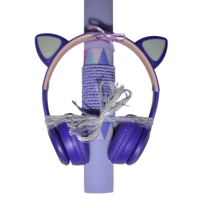 Χειροποίητη Αρωματική Λαμπάδα με Ακουστικά Μωβ Γατούλα (2025260) Χειροποίητη Αρωματική Λαμπάδα με Ακουστικά Μωβ Γατούλα (2025260)