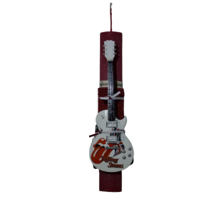 Χειροποίητη Αρωματική Λαμπάδα Με Κόκκινη Διακοσμητική Κιθάρα Rolling Stones (2025288)