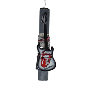 Χειροποίητη Αρωματική Λαμπάδα Με Κόκκινη Διακοσμητική Κιθάρα Rolling Stones (2025289)