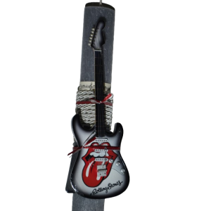 Χειροποίητη Αρωματική Λαμπάδα Με Κόκκινη Διακοσμητική Κιθάρα Rolling Stones (2025289)